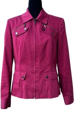 Jones New York Signature Stretch Burgundy Red Women's Med City Jacket